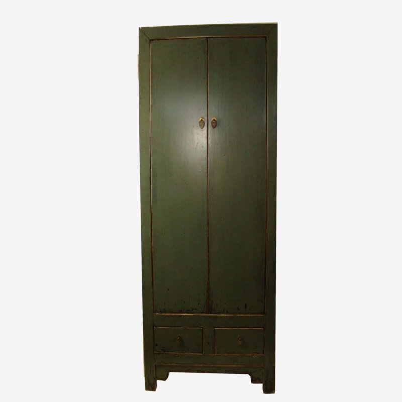 Chinese Tall Contemporary Dark Green Cabinet
