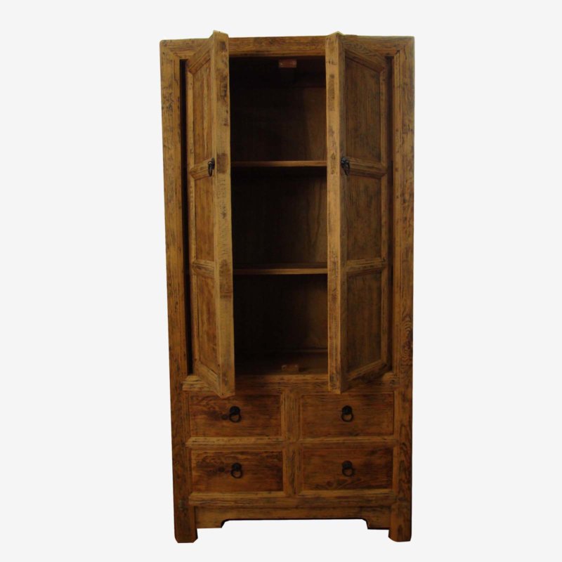 Tall Oriental Chinese Cabinet In Wood