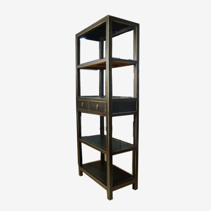 Chinese Wooden Black Display/Shelf Unit