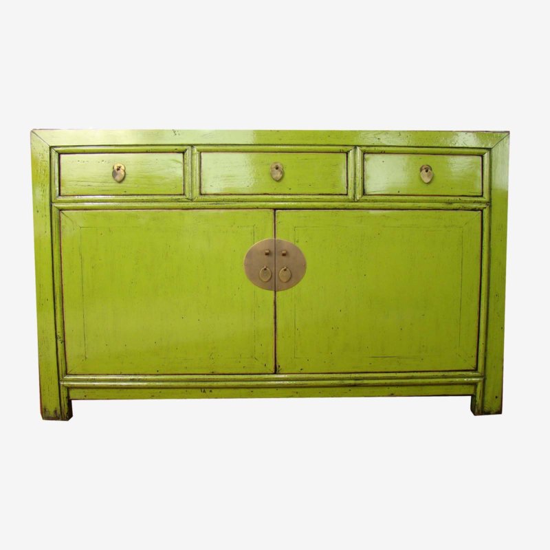 Oriental Chinese Green Gloss Cabinet/Buffet