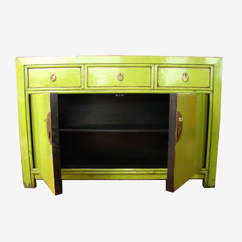 Oriental Chinese Green Gloss Cabinet/Buffet