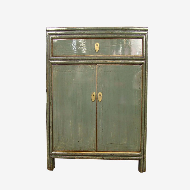 Grey/Green Oriental Chinese Cabinet