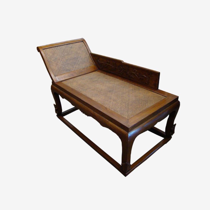Wooden Chinese Daybed Chaise Seat
