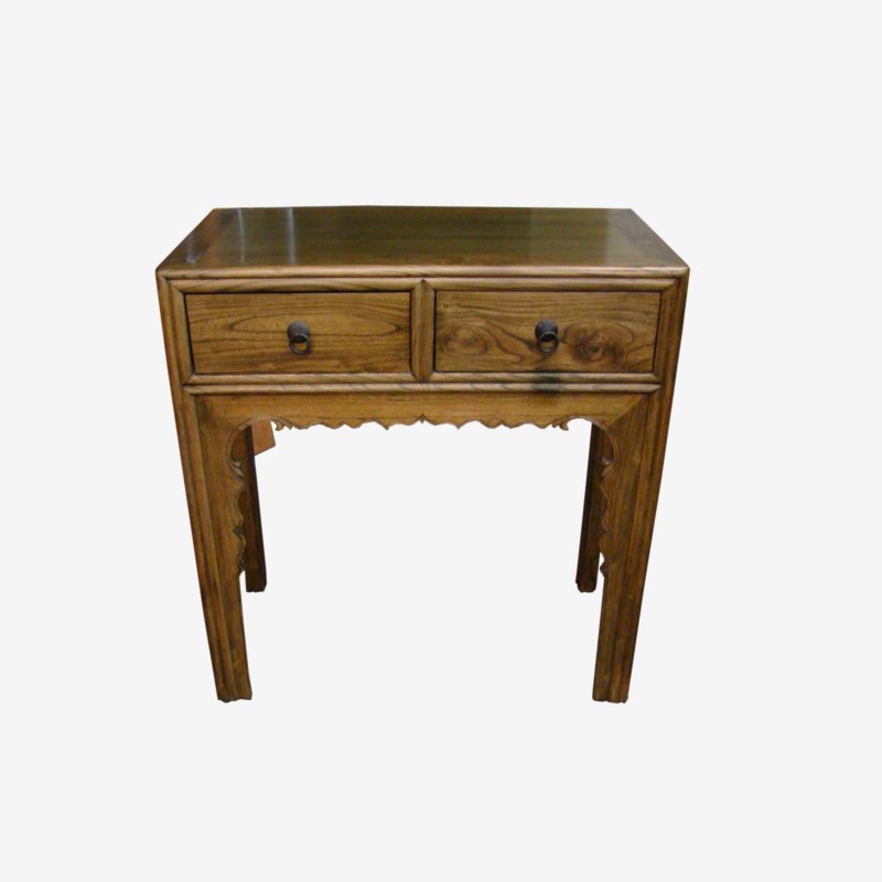 Oriental Small Wooden Table With Lacquered Finish