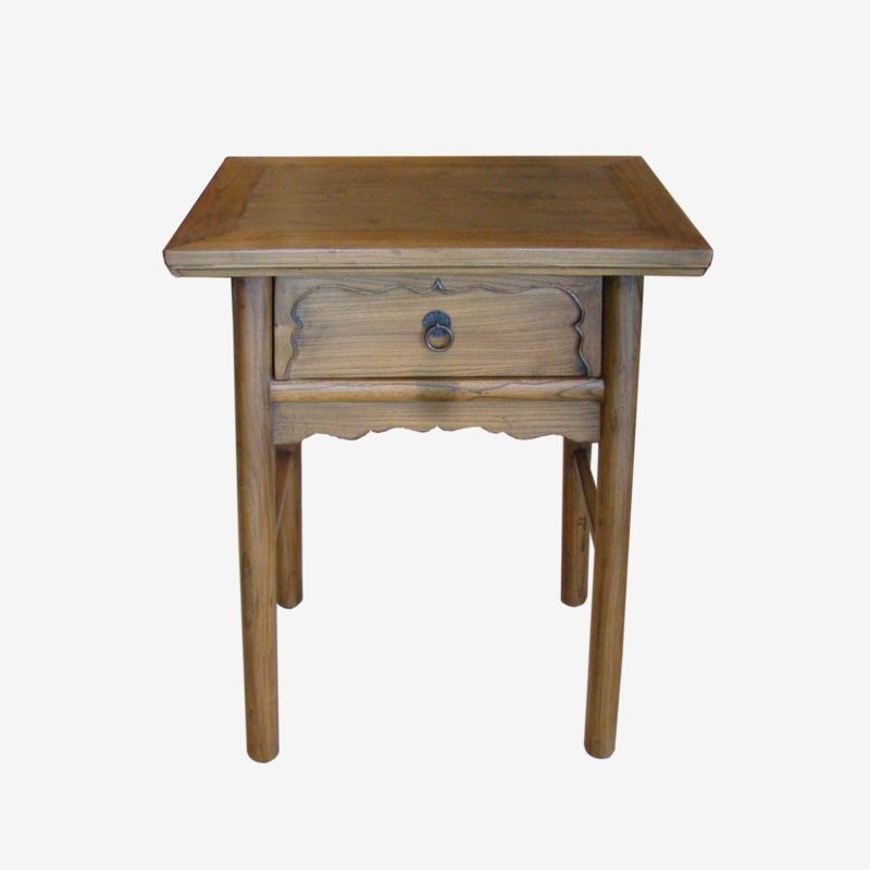 Small Oriental Chinese One Drawer Wooden Table