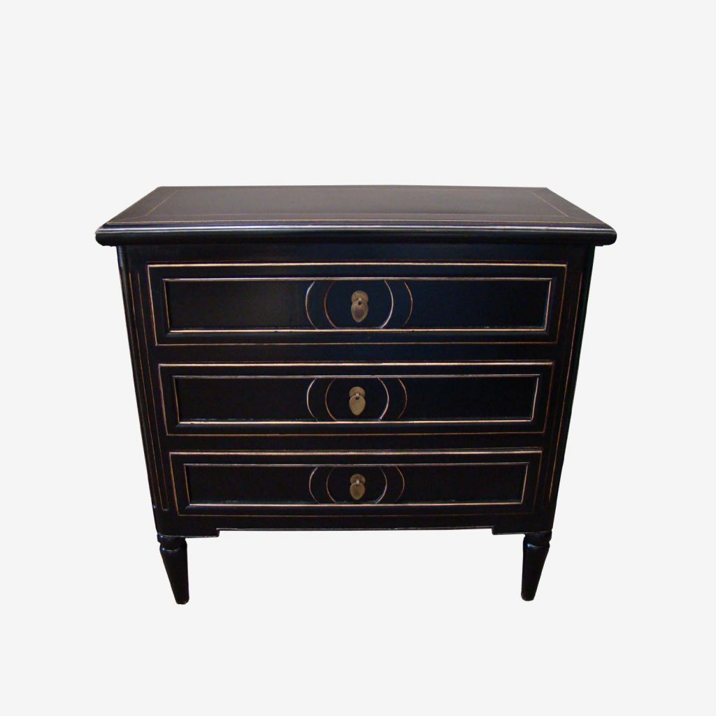 Oriental Style Black Dresser With Three Drawers Mecasso Furniture Store