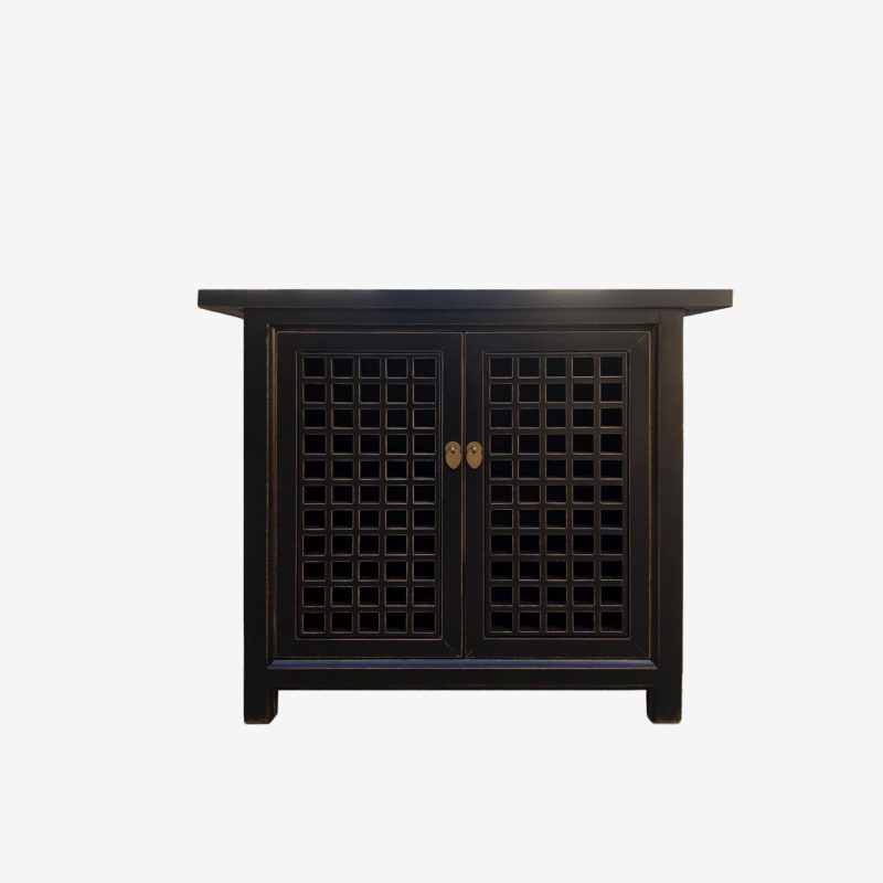 Oriental/Chinese Cabinet with Grid doors